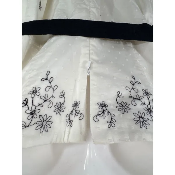 White House Black Market White Floral Embroidered Strapless Dress Women 6 A-Line - Image 7