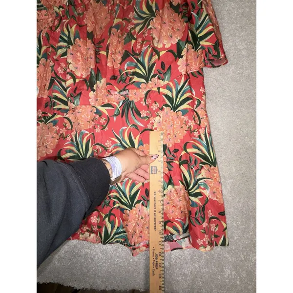NWT farm rio pineapple bloom red Midi Dress M - Image 10