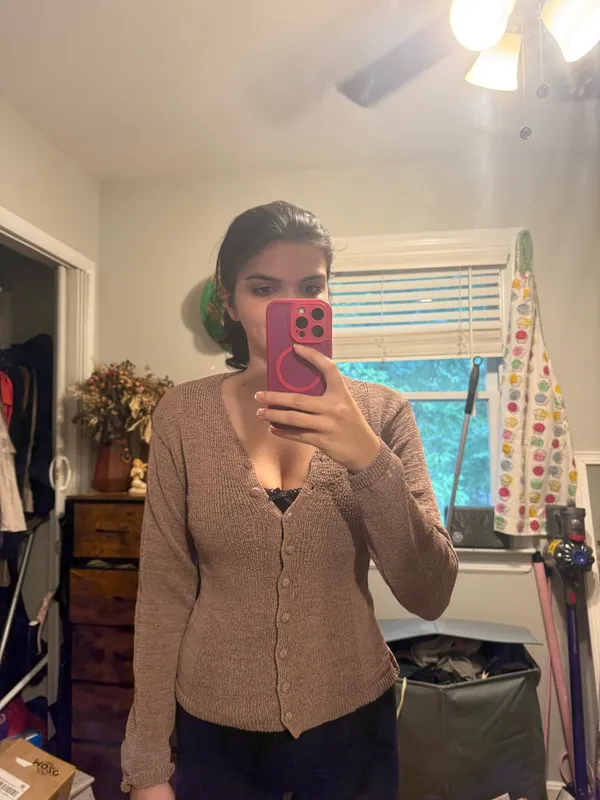 Vintage paper tags button down sweater Brown Size M - Image 3