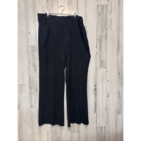 Black Pinstripe Dress Pants Women’s Size 20WT Career Work Straight Leg Trousers - Image 6
