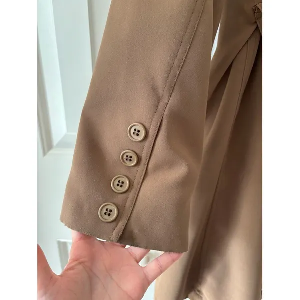 Gallery Medium dark green Double-Breasted Trench Coat - Image 12