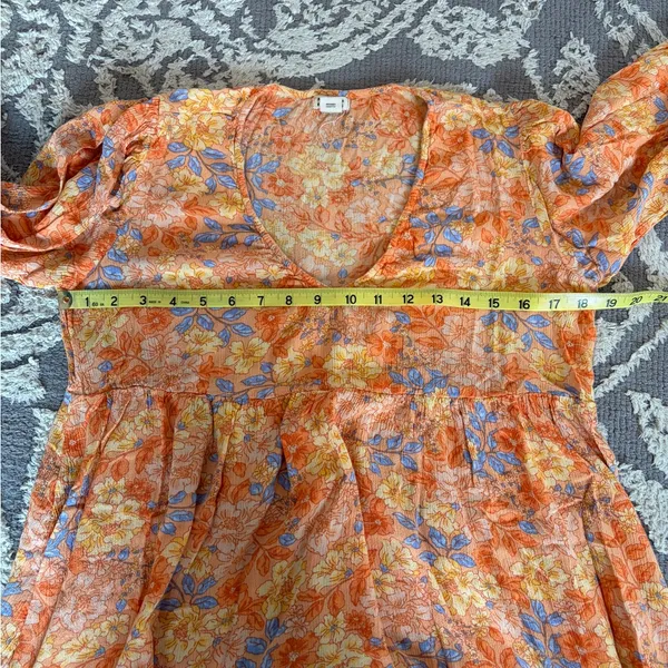 Billabong Mini Babydoll Dress Women’s Size Large Coquette Whimsical Floral X7 - Image 6