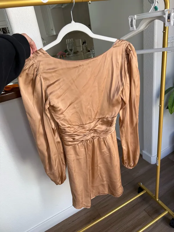 Aritzia Wilfred silk long sleeve mini dress - Image 2