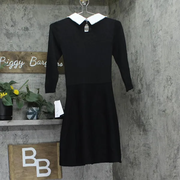 NWT BCX Juniors Pearl-Collar 3/4 Sleeve Dress 1104M8M Black XS - Image 5