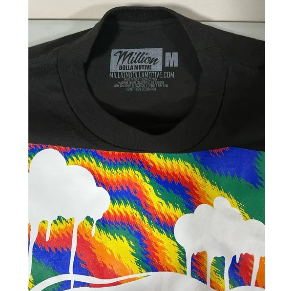 Billionaire Boy's Club Black Rainbow ‘Have A Nice Trip’ Trippy Rave Festival Short Sleeve Tee T-Shirt Top Size M 🍄✨ - Image 3