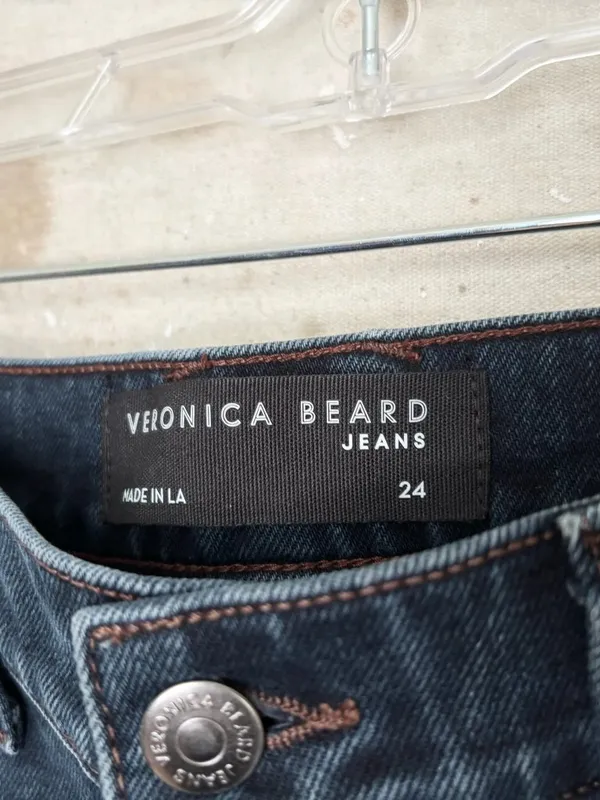 Veronica Beard Charlie Barrel Leg High Rise Jean in Dark Ink - Image 3
