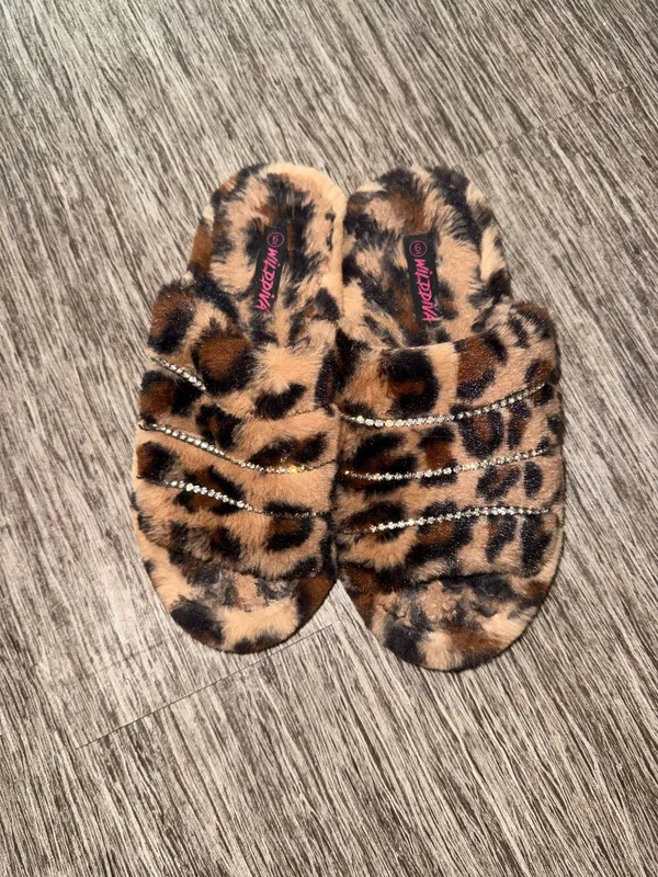 Cheetah slippers Brown Size 6 - Image 2