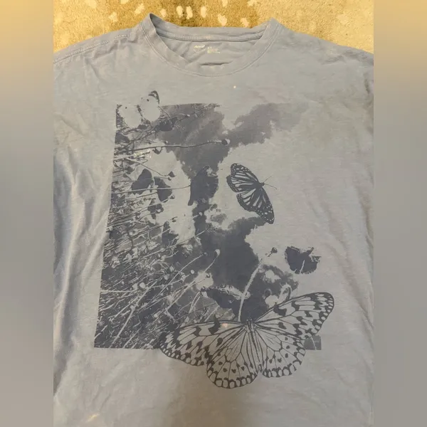 Aerie Butterfly Graphic Tee Women’s medium Y2K Distressed Grunge T-Shirt - Image 6