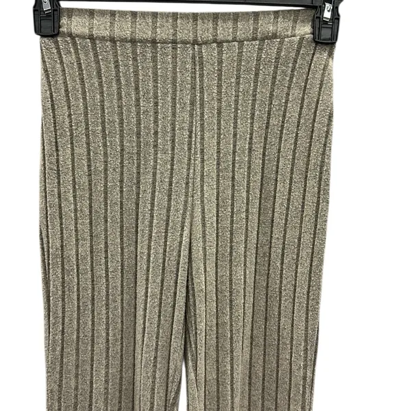 Source Unknown Khaki High Waisted Wide Ribbed Pull On Flare Legging Stretch Pants Womens Small - Image 7