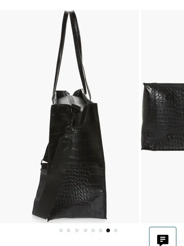 NWT‎ Beis Black Croc-Embossed Tote Bag - Image 7