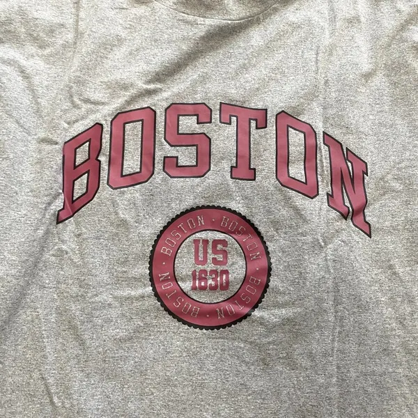 SheIn Long Sleeve 'Boston' Graphic T-Shirt in Gray, Size M​​​​ - Image 2