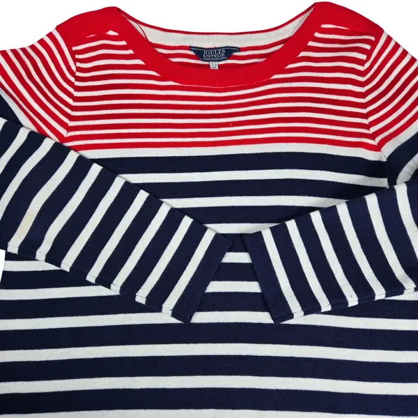 Joules‎ Knitwear Womens Striped Long Sleeve Sweater Dress Pockets Red Navy - Image 3