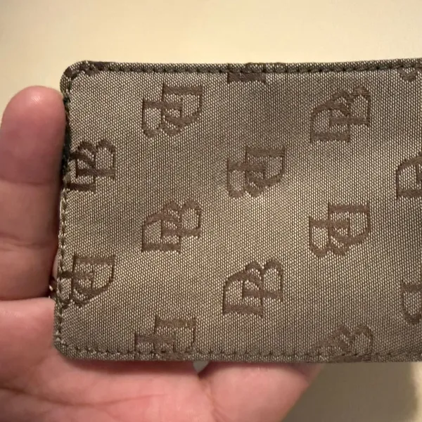 Classy Dooney & Bourke Tan With Darker‎ Tan Initials I.D. Case Holder K - Image 2