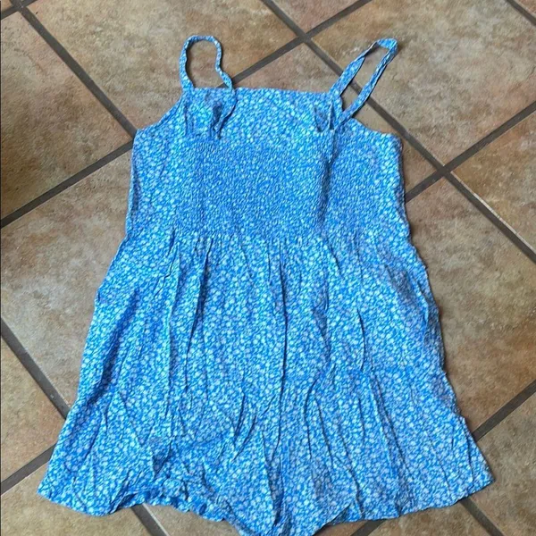 New Old Navy Blue and White Floral Jumpsuit with Spaghetti Straps - Image 2