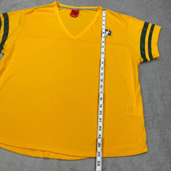 Nike Green bay Packers Jersey Womens Large Yellow Short Sleeve V Neck Pullover - Image 5