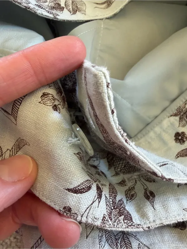Etcetera Size 2 Blue Brown Toile Bird Floral 100% Linen Straight y2k Pants - Image 7