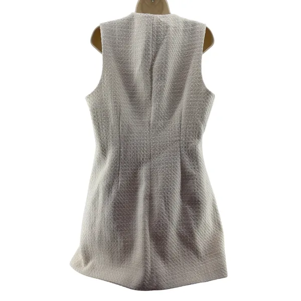 Abercrombie & Fitch Mara Tweed Zip-Up Mini Dress Cream Tweed Womens Large - Image 7