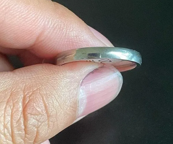 Silver stainless steel ring size 10 - Image 7
