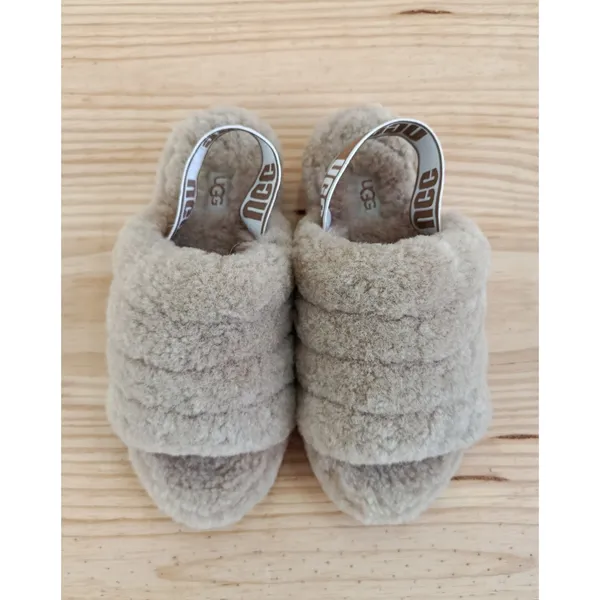 UGG Fluff Yeah Slide Slippers Taupe Sand Size EU 36 US 5 W Great Condition - Image 6