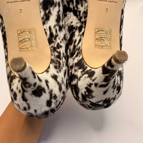 J.Crew Collection Made in Italy Calf Hair Animal Print Kitten Heel Pumps Size 7 - Image 9