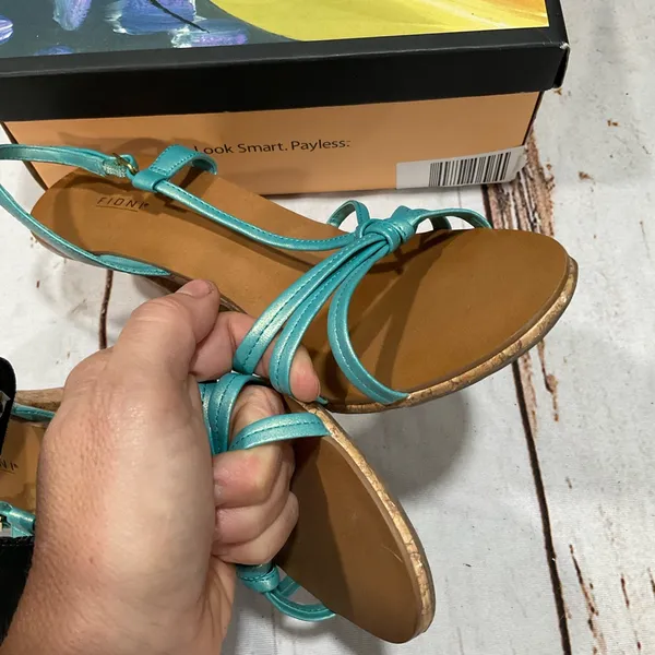 FIONI TURQUOISE‎ STRAPPY HEELED SANDALS - Image 5