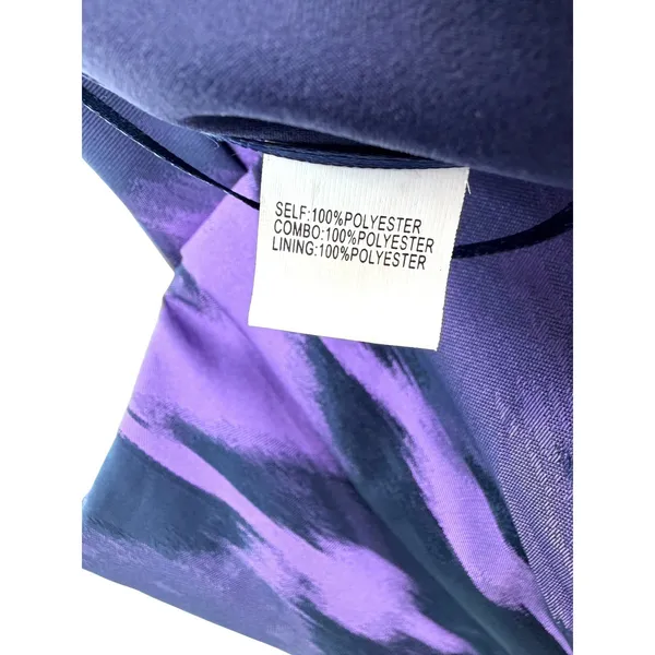 Kay Unger New York Purple Ikat Halter Fit Flare Dress 16‎ Wedding Guest Formal - Image 5