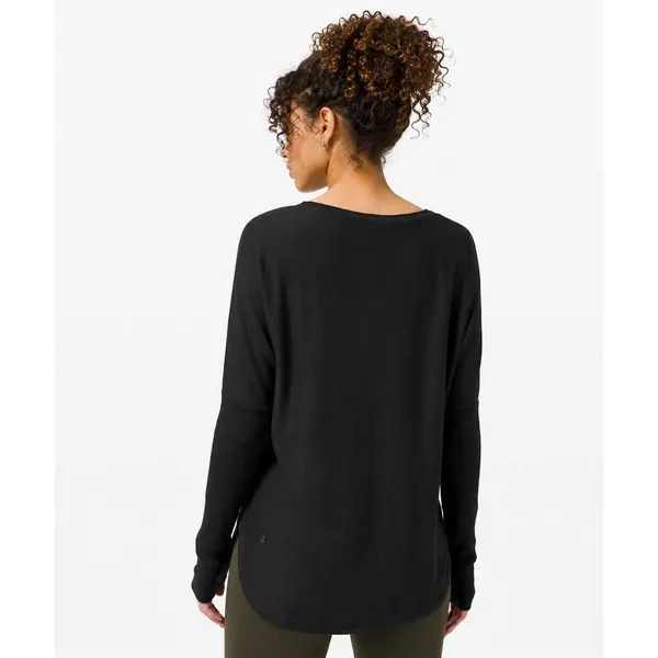 Lululemon Take It All In Cotton-Blend Ribbed Knit Sweater Black Women's Size 4 - Image 2