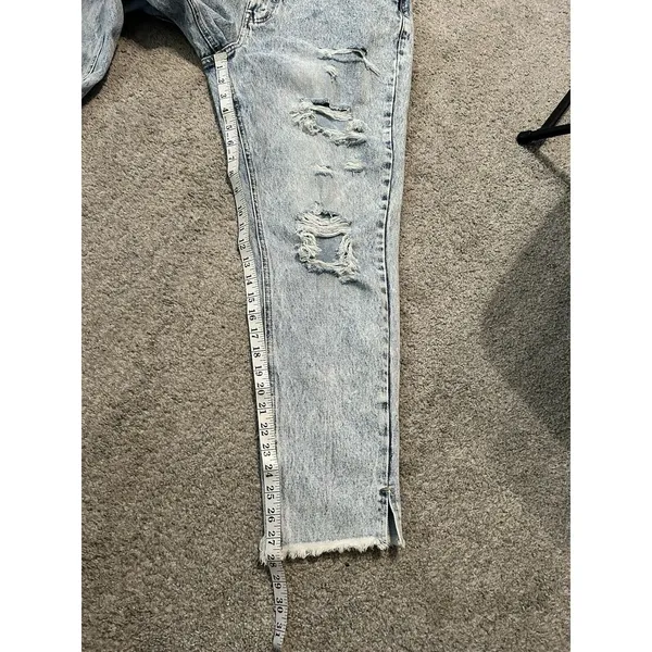 KanCan Stone Wash High Rise‎ Distressed Raw Hem Denim Jeans Size 11/29 - Image 4