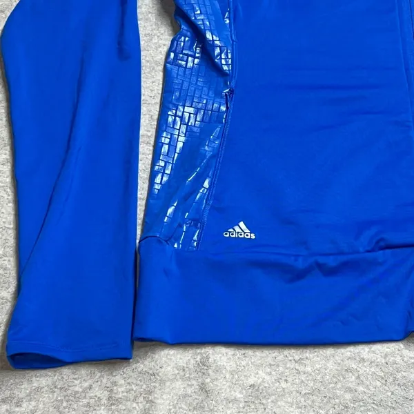 Adidas‎ Golf Rangewear Full Zip Jacket Womens Sz L Blue Mock Neck Activewear New - Image 3