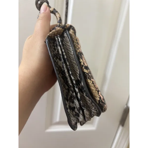 Zara Purse Womens Handbag Animal Print Shoulder Bag Brown Bronze Rectangular - Image 5