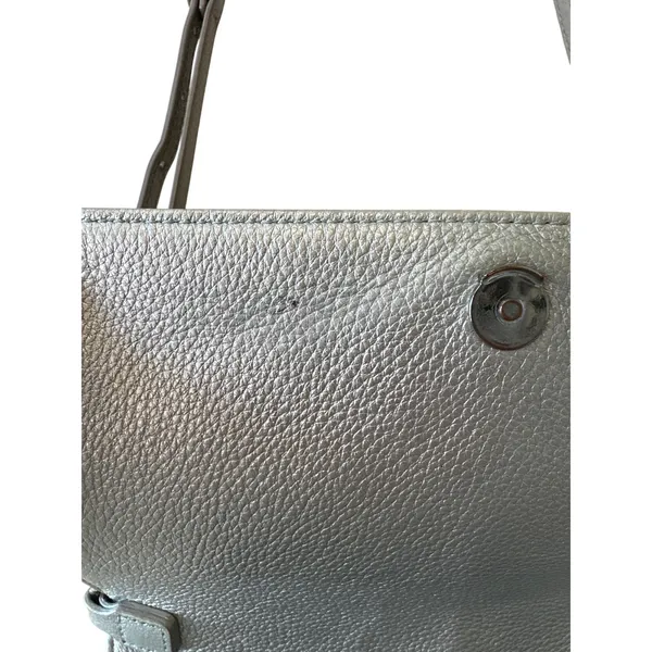 Tory Burch McGraw‎ WOC Crossbody Gray Heron Pebbled Leather Wallet - Image 10