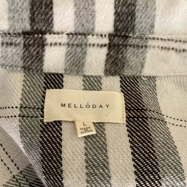 Melloday Plaid Flannel Shirt Jacket‎ Size Large - Image 2