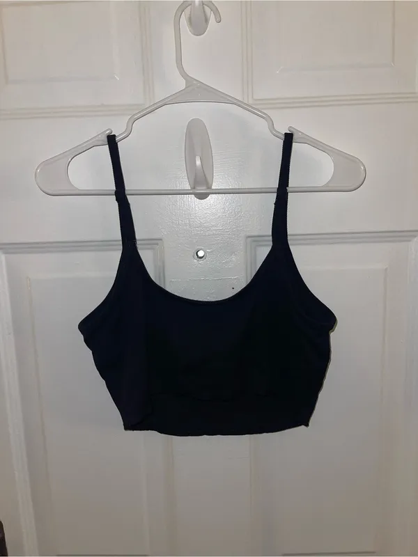 Aeropostale Aerie Basic Black Ribbed Cropped Tank Top - Size Large - Image 2