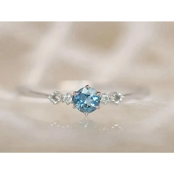 Boutique NEW Dainty Women's Topaz Diamond Simulant‎ S925 Ring Size 6 - Image 4