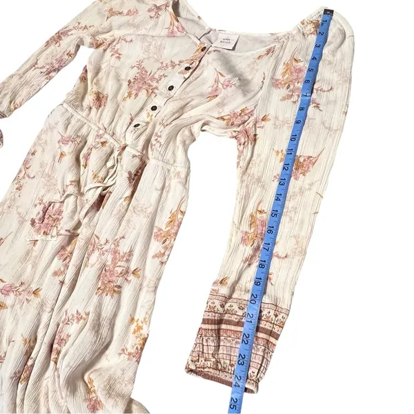 Knox Rose Floral Handkerchief Hem Peasant Midi Dress Cottagecore Button Boho XL - Image 11
