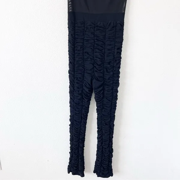 I.AM.GIA Ophelia Black Ruched Mesh Stretch Slim Glam Clubwear Strapless Jumpsuit - Image 10