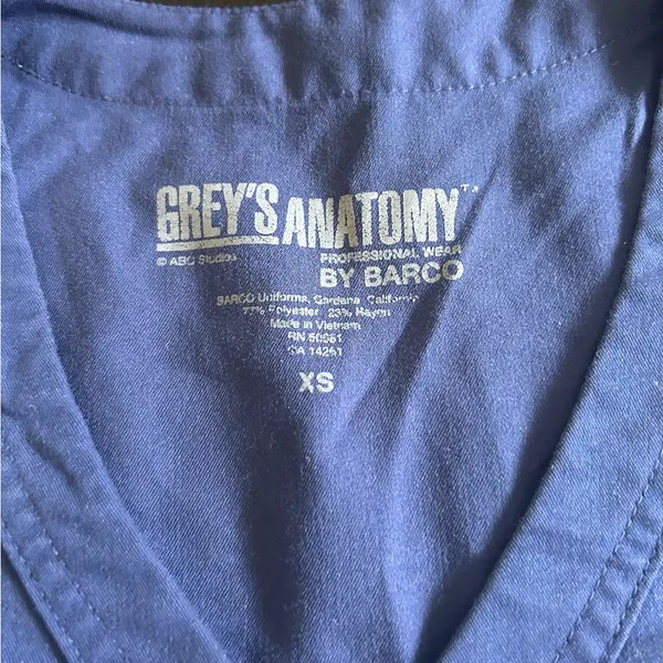 Grey's Anatomy Blue Wrap Short Sleeve Top scrubs - Image 4
