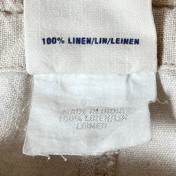 VTG GAP 100% Linen Pants Women's Wide Leg Drawstring Trousers Beige Tan Size 10‎ - Image 9