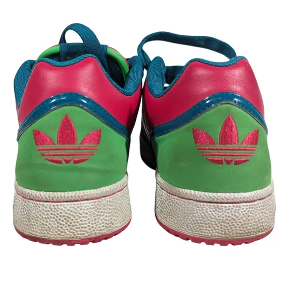 Adidas Forum Low Sneakers Women Size 7 Teal Pink Green‎ White Athletic Shoes - Image 6