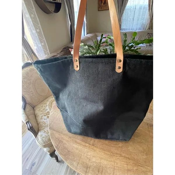 NWOT Monogram Canvas Tote Bag Black - Image 2