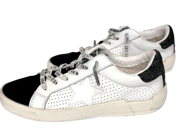 Vintage Havana White Star Black Suede Toe Sequin Heel Rollin 3 Sneakers Size 8.5 - Image 7