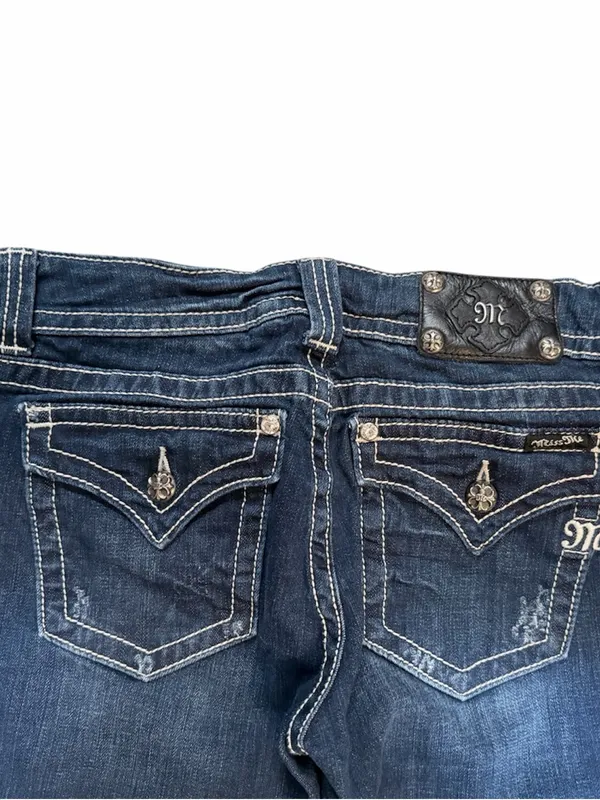 Miss Me Rhinestone Flap Pocket Jeans sz 31 - Image 6