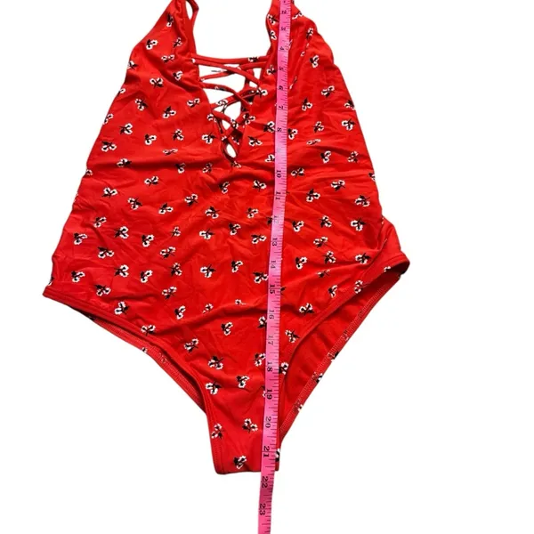 👙🔥 Billabong‎ Chili Red Lace-Up One Piece Swimsuit Small S Beachwear 🔥👙 - Image 8