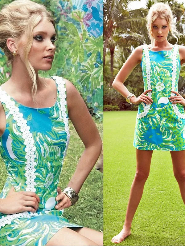 Lilly Pulitzer Women’s Liz Shift Dress Roar of the Jungle Limeade Size 00 - Image 2