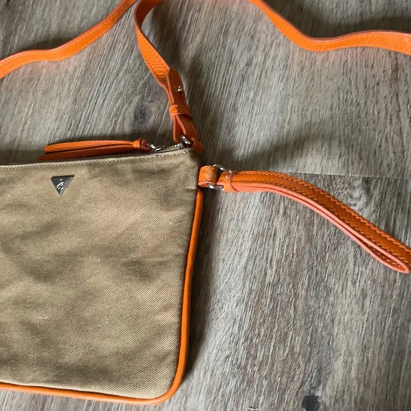 Leather Beaded Handbag Orange - Image 11