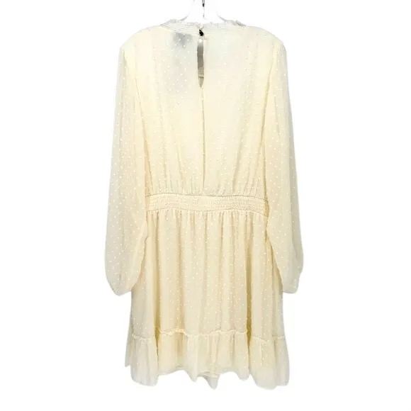 City Chic Dobby Long Sleeve Tiered Mini‎ Dress Womens 18 Ivory Cottage Romantic - Image 11