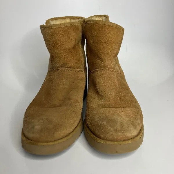 UGG Kristin slim ankle booties tan suede shearling pull‎ on women's 8.5 winter - Image 3