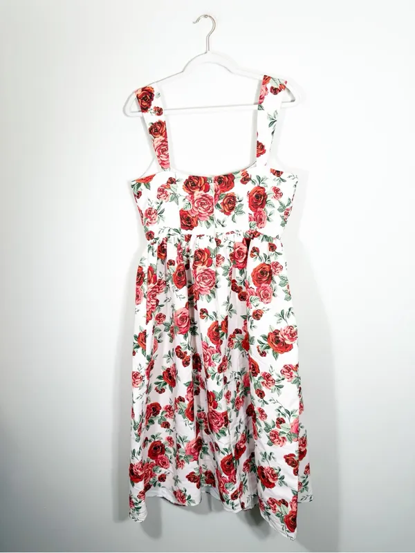 Anthropologie Sachin and Babi Blaine Square Neck Midi Dress Rose Floral Print 14 - Image 4