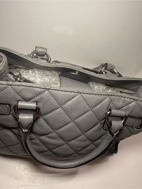 Michael Michael Kors Gray Quilted Leather Satchel Crossbody - Image 9