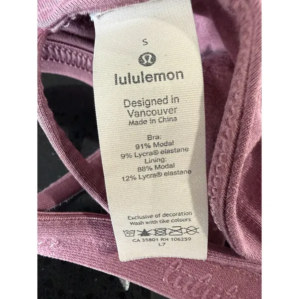 Lululemon Flow‎ Y Bralette Dusty Rose Modal Strappy Triangle Bra Womens Size S - Image 4